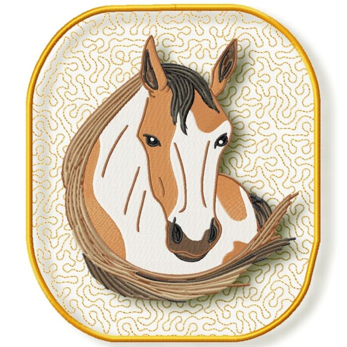 Elegant Horses Machine Embroidery