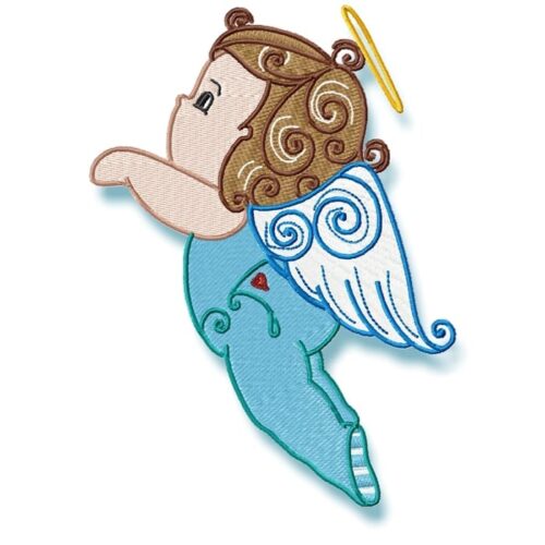 swirly baby boy angels