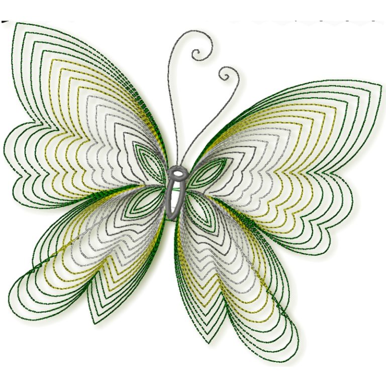 Butterflies Linework Machine Embroidery - Pam's Embroidery Designs