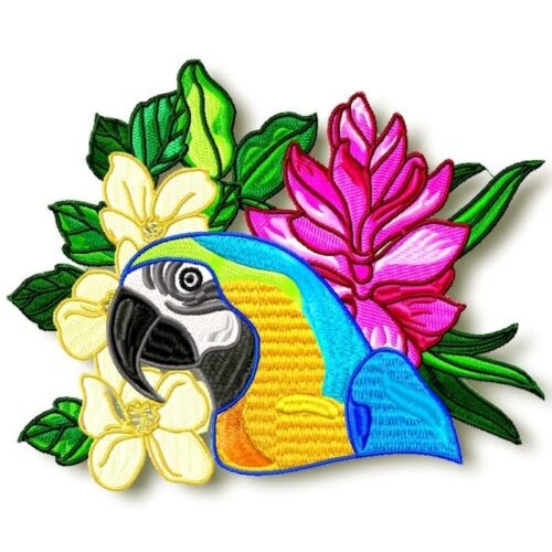 Tropical Birds machine embroidery
