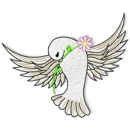 Wedding Doves machine embroidery