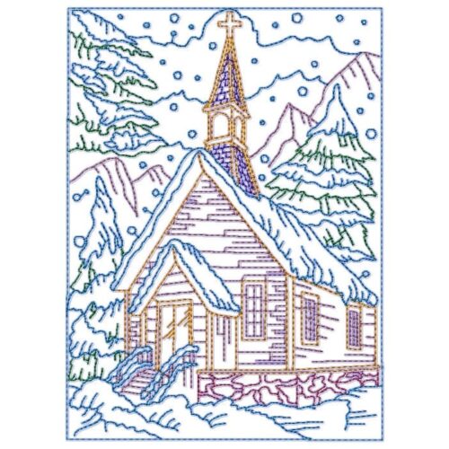 Churches Outline machine embroidery