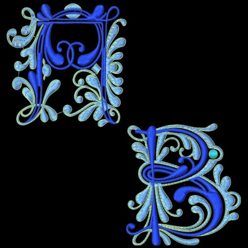 Flourish alphabet Satin