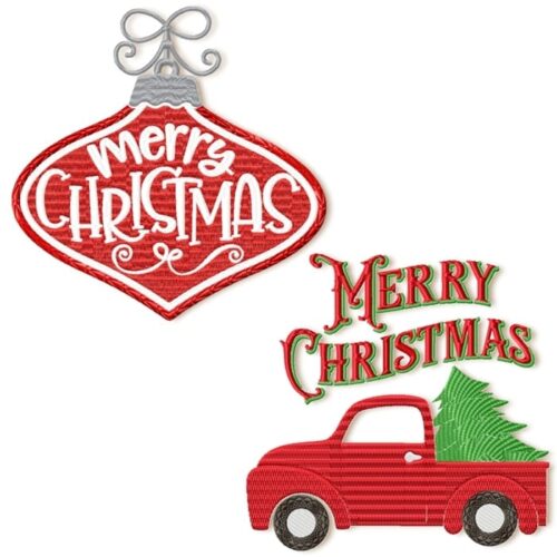 Merry christmas car and ornament
