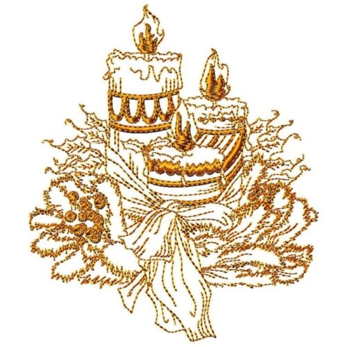 christmas candles redwork