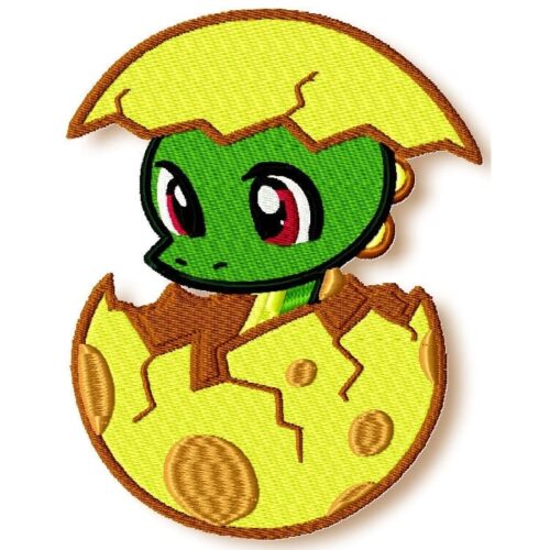 Dino In Shell machine embroidery