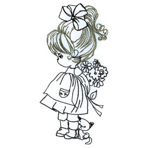 Vintage Girl Line Work