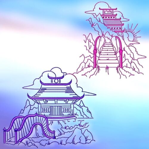 Pegodas machine embroiery