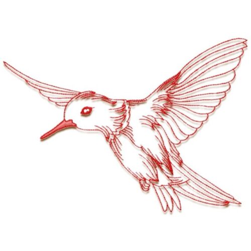 Hummingbirds Redwork