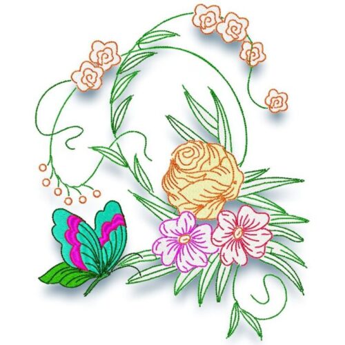 Colour Line Butterflies Floral