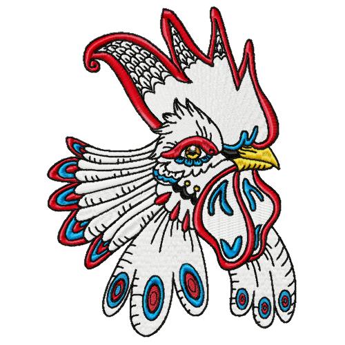 Striking Tribal Roosters