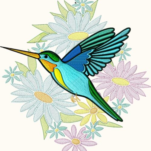 Humming Birds on Flowers