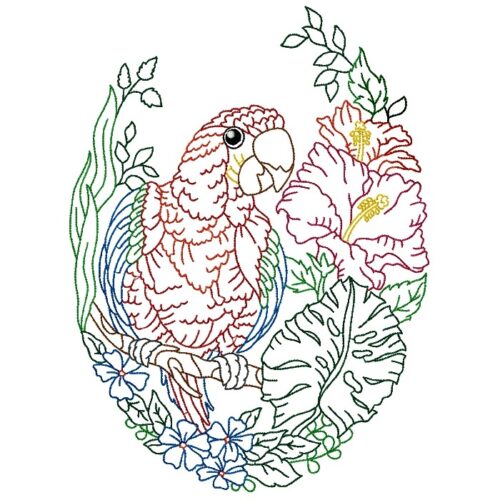 Tropical Birds Line Work