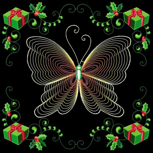 Christmas Butterflies Line Work
