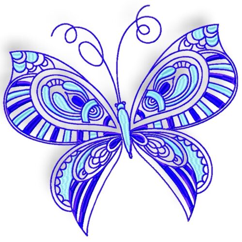 Blue Butterflies Line Work